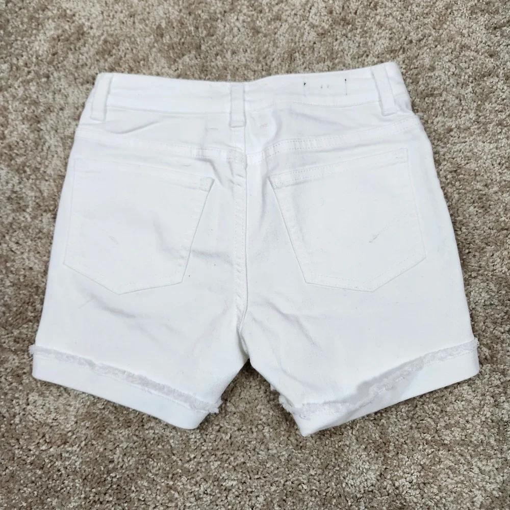 Habitual Girl White High Rise Ritual Short‎ Denim Frayed Hem Size 10 Kids